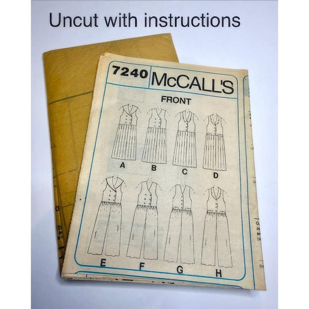Vintage McCall's 7240 Jumper Pattern | 1994 Sewing Pattern | Uncut  90s‎